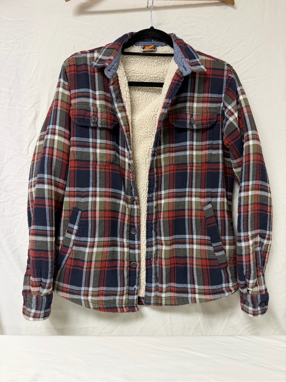 Tailor Vintage Sherpa Lined Multi Colored Flannel Size Small Men Or Women